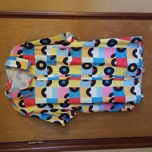 Misslook, vinyl print button up Large